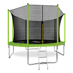Батут ARLAND 12FT с внутренней страховочной сеткой и лестницей (Light green)