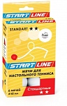 Теннисные мячи STANDART 2*, 6 мячей в упаковке, белые